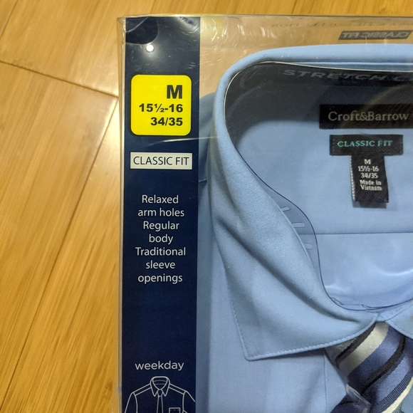 SOLD BNIB Croft & Barrow Blue Shirt Tie Set Stripe - Picture 3 of 5